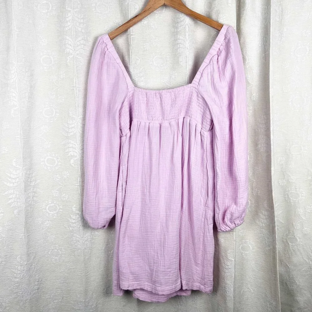 J Crew squareneck soft gauze dress purple